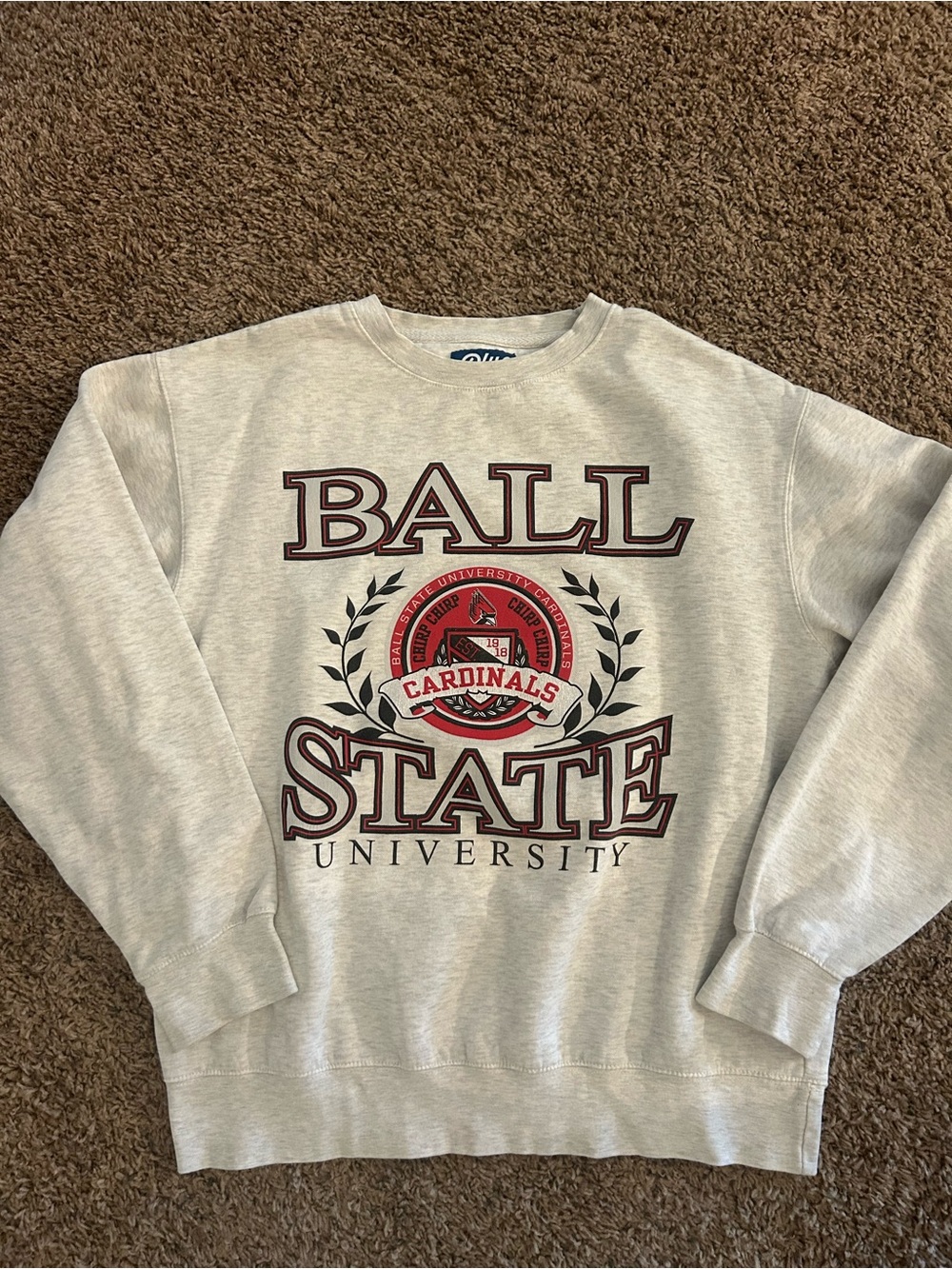 Vintage inspired ball state university blue 84 crewneck sweatshirt